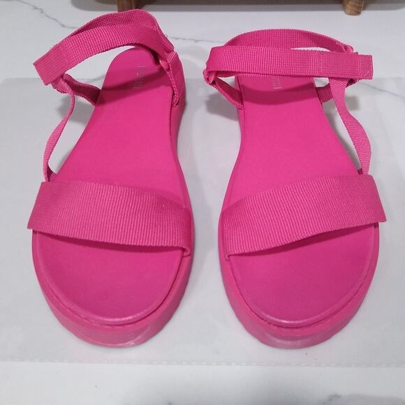 [H450] Forever 21 Pink Open-Toe Strappy Sandals, Size 8 - Picture 5 of 9